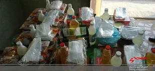 توزیع بسته موادغذایی در روستای باغچق
