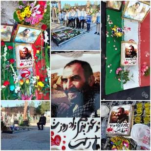 جشن تولد شهید جستجوگر نور حاجی قاسمی در گلزار شهدا بسطام+ عکس