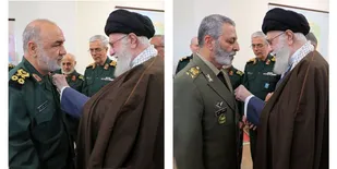 اعطای نشان فتح به فرماندهان کل ارتش و سپاه