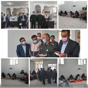 بازدید فرمانده سپاه بردسکن از کارگاه تولید ماسک پایگاه خواهران حضرت زکیه انابد