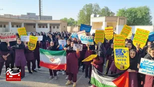 برپایی آیین زنگ ظفر و حمایت دانش&zwnj;آموازن گتونداز عملیات وعده صادق(تصویری)