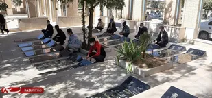 تجدید میثاق دانش آموزان بسیجی با شهدای شهرستان فارسان