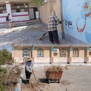 آماده سازی جهادی باپاکسازی مدارس شهرستان هندیجان