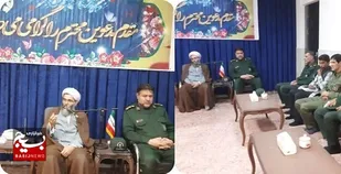 دیدار بسیجیان و فرمانده ناحیه مقاومت بسیج سپاه قشم با امام جمعه شهرستان قشم