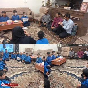 دیدارصمیمی دانش آموزان بسیجی  با خانواده شهید جمعه پورنیان