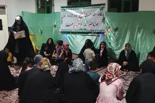 آموزش دوخت چادر در پایگاه بسیج روستای جزیره شمالی بندرریگ گناوه