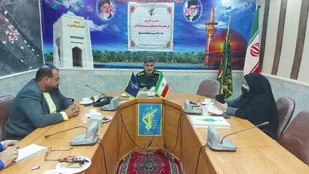 برگزاری نشست خبری فرمانده سپاه آبادان به مناسبت هفته بسیج