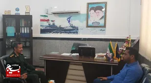 دیدار مسئول قرارگاه تحول محلات پایگاه شهید سلیمانی روستای جیفری با فرمانده ناحیه سپاه شهرستان بندر سیریک&nbsp;