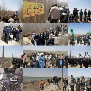 کاروان راهیان نور پیشوا در بزرگ ترین گلزار شهدای آبی جهان ( یادمان شهدا اروند)