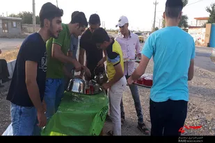 برپایی ایستگاه صلواتی به&zwnj;همت بسیجیان روستای نظام در عید غدیر