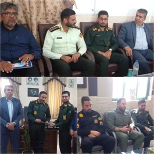 دیدار فرمانده حوزه مقاومت بسیج مقداد با همراهی بخشدار جناح با پرسنل نیروی انتظامی به مناسبت هفته فراجا