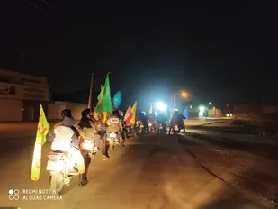 مانور شبانه بسیج همراه با پخش مارش و سرود در شب میلاد امام حسن عسکری علیه السلام