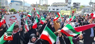 تجمع مردم چالوس در حمایت از حمله موشکی و پهپادی سپاه به رژیم صهیونیستی