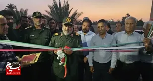 افتتاح راه&zwnj;های مواصلاتی یادمان شهدای گمنام شهر کارزین و جاده بین مزارع امام زاده زاهد شهر کارزین با حضور جانشین سپاه فجر فارس