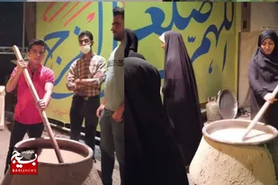 آیین سنتی سمنو پزان در دانشگاه دامغان برگزار شد