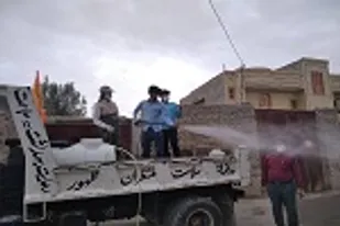 آغاز طرح پویش سلیمانی در زابل/ضدعفونی شهر توسط بسیجیان