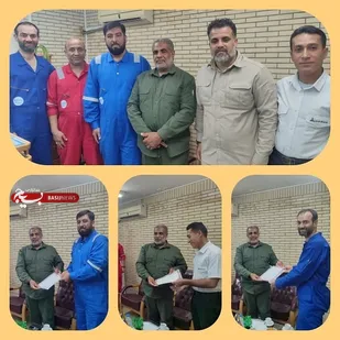دیدار صمیمی فرمانده ناحیه مقاومت بسیج بوموسی با سنگربانان اقتصاد در جزیره سیری