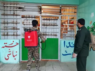 ضد عفونی شعب اخذ رای به همت بسیجیان
