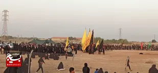 مراسم دفن نمادین  شهدای قیام کربلا در حمیدیه برگزار شد