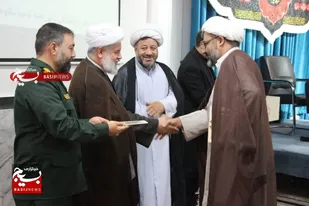 آئین تکریم و معارفه مسئول دفتر نمایندگی ولی فقیه ناحیه مقاومت بسیج ساوجبلاغ برگزار شد