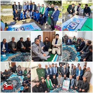 حضور جامعه مداحان مازندران در منزل شهید امنیت شهید محسن حسین‌نیا روشن