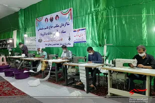 تولید ماسک توسط ستاد نمازجمعه و هیات رزمندگان اسلام اسدآباد