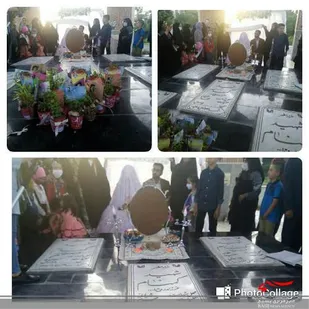 پیوند ازدواج عروس و داماد بسیجی در کنار قبور شهدای گمنام بجنورد
