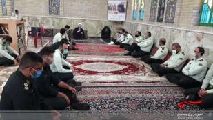عطر افشانی و غبار روبی گلزار شهدای سرخه به مناسبت هفته ناجا