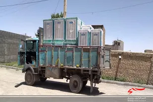 کولرهای آبی و بسته های معیشتی در روستای لاسجرد سرخه توزیع شد