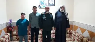 دیدار سردار شاهوار پور از خانواده شهید مجدمی در شادگان