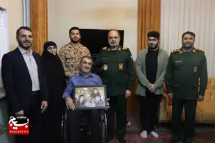 دیدار فرمانده سپاه کربلای مازندران با خانواده شهیدان محمدزاده