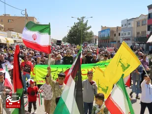راهپیمایی با شکوه  روز جهانی  قدس در شهر بهارستان