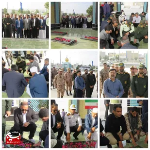 عطر افشانی و غبار روبی مزار شهدا در شهرستان پارسیان&nbsp;