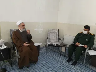 دیدار فرمانده ناحیه مقاومت بسیج میبد با آیت الله اعرافی امام جمعه معزز شهرستان میبد