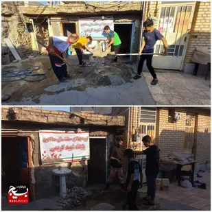 بازسازی خانه و کمک به خانواده نیازمند توسط نوجوانان جهادی حلقه صالحین لالی