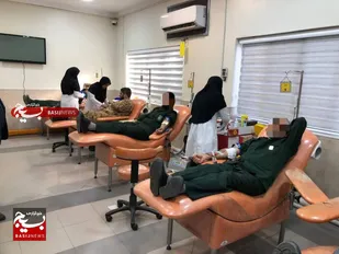حضور پایوران و سربازان سپاه ناحیه بابل در سازمان انتقال خون بابل