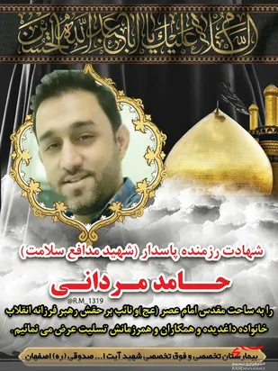 شهید مدافع سلامت حامد مردانی