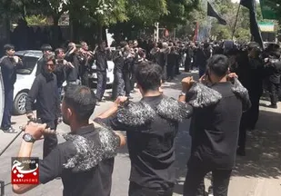 زنجیر زنی هیئات مذهبی شهرستان گناباد در آستانه شهادت امام رئوف در مشهد مقدس +فیلم