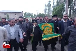 استقبال از پرچم مقدس آستان قدس رضوی در قهورد سفلی