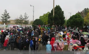 مراسم یوم&zwnj;الله ۱۳ آبان با حضور دانش آموزان در میدان جهاد برگزار شد