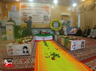 مراسم وداع با پیکر مطهر شهیدان قاطمه باف و کایدخورده در دزفول