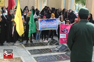 برنامه زیارت قبور شهدا و پیاده روی دختران بسیجی