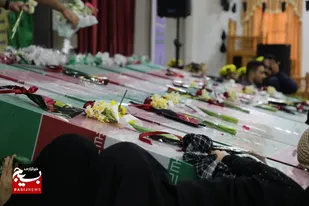آئین استقبال از ۷ شهید گمنام دوران دفاع مقدس در مازندران