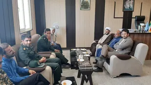 دیدار فرمانده ناحیه مقاومت بسیج ابرکوه با رئیس دادگستری شهرستان