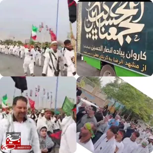 استقبال مردم شریف ایذه ازکاروان پیاده انصارالحسین(ع)