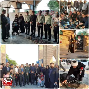 عطر افشانی و غبارروبی گلزار شهدای شهرستان رامشیر
