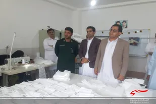 بازدید جانشین سپاه راسک از کارگاه تولید ماسک بسیج