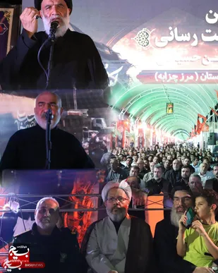 پرچم عزای حسینی در مرز چذابه برافراشته شد / استاندار خوزستان: اربعین امسال مشت محکمی بر دهان استکبار است