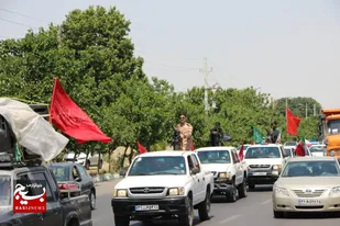 به حرکت درآمدن کاروان خودرویی در شهرستان ساوجبلاغ، به روایت تصویر