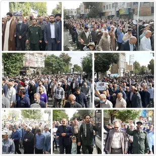 راهپیمایی مردم شهرستان پیشوا در حمایت از ملت مظلوم فلسطین